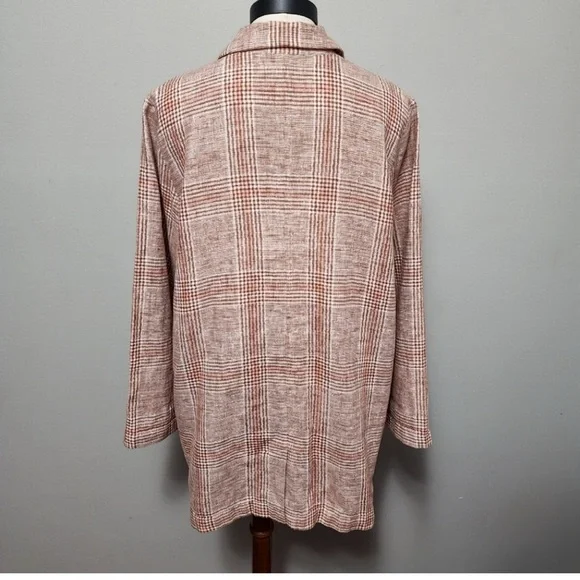 J. Jill Women's Beige Plaid Blazer sze Large Petite - Picture 6 of 9